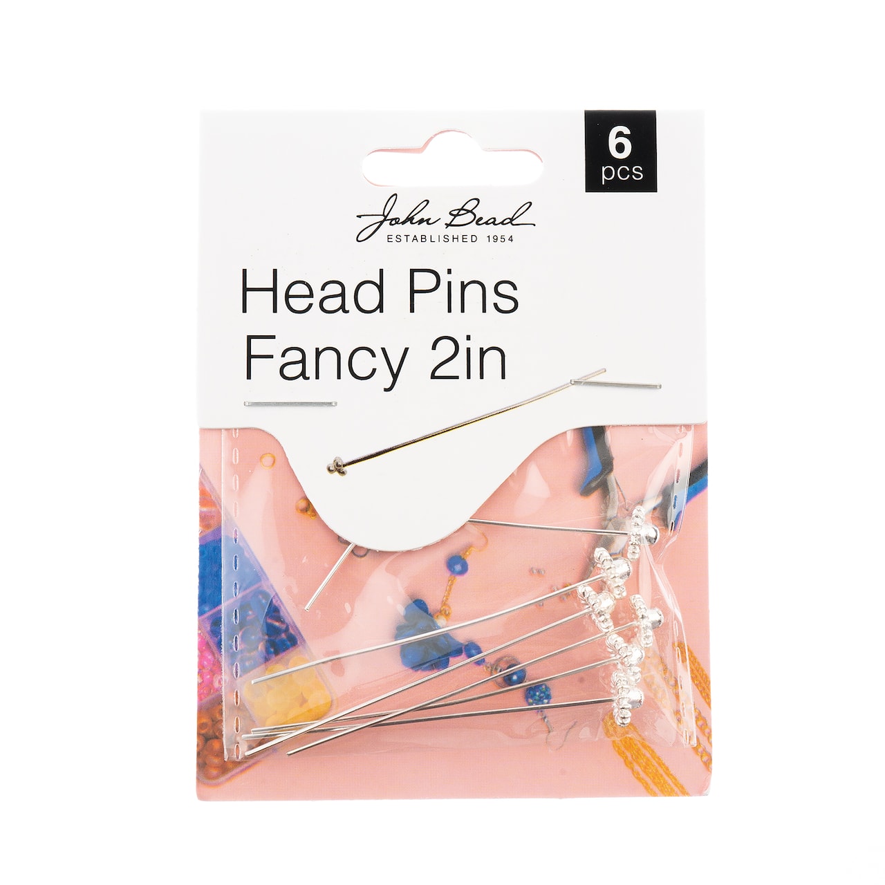 John Bead Must Have Findings 2" Fancy Head Pins, 6ct.